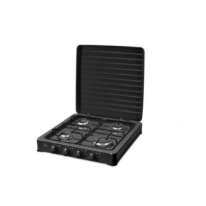 Réchaud 4 feux gaz + couvercle 7LINE Noir HT64N