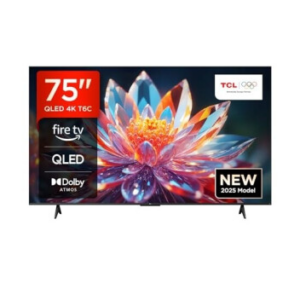 Téléviseur TCL 75T6C Fire TV 75 Pouces QLED 4K UHD Smart TV, HDR (Multi-Format)