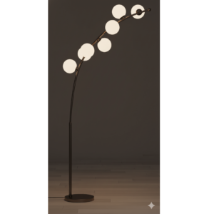 Lampe led a poser avec socle 1m20 5196 dore