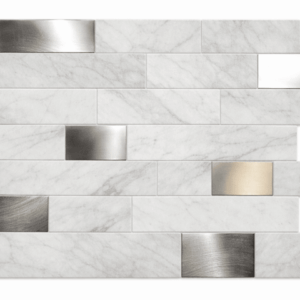 Mosaïque adhésive / MOS-JS-037-1 Dimension pour 1 feuille: 305'305'3 mm Apportez une touche moderne à vos murs avec ces carreaux autocollants au design 3D élégant. Effet pierre réaliste Design en forme irrégulière avec texture brillante effet marbre Apporte un look raffiné aux cuisines et salles de bains Facile à installer Dos autocollant : se pose directement sur les surfaces lisses et sèches Aucune colle ni outil nécessaire Polyvalent Parfait pour crédence de cuisine, murs de douche, plans de travail Convient également à la décoration de meubles Résistant et facile à nettoyer Matériaux durables, imperméables et anti-moisissure Se nettoie facilement avec un chiffon humide