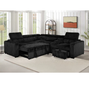 Canapé d'angle convertible / H-8838BLACK
