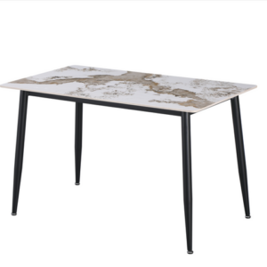 Table à manger / DK.TA.12854.0003 Table à manger KADIEN 120 120 x 70 x 75 cm Matériau : Pierre frittée 12 mm Pieds : Métal