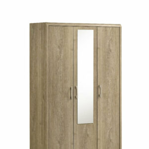 Armoire 3 Portes Catherine / AF 9376 M Structure en panneau de particules recouvert de papier de coloris CARAMEL OAK. Dimensions : L119 P45 H183 cm