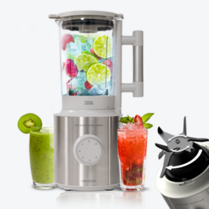 Mixeur Grand Katana Total Destroy / 3983 Mixeur plongeant avec finition en acier inoxydable. Il permet un broyage optimal grâce à sa puissance de 1800 W équivalente à 2,4 chevaux. Technologie brevetée TotalDestroy qui permet un mouvement de contre-rotation des lames pour obtenir des coupes plus parfaites en moins de temps. Double verrouillage de sécurité qui garantit le fonctionnement de l'appareil uniquement si le bol et le couvercle sont bien en place. Les 8 lames sont conçues pour générer un mouvement constant des aliments et garantir des résultats fins et homogènes en peu de temps. Les lames sont recouvertes de titane noir, ce qui accroît leur résistance et permet à l'acier de rester affûté plus longtemps pour une coupe et un hachage parfaits. Cruche en verre fondu résistant à la chaleur, d'une capacité de 1,8 litre. 5 niveaux de vitesse pour répondre à tous les besoins alimentaires. Fonction Turbo, qui broie et pulvérise même les aliments les plus durs à la vitesse maximale. Broie la glace. Cruche lavable au lave-vaisselle. Base facilement amovible pour un nettoyage aisé. Base antidérapante pour un meilleur contrôle.