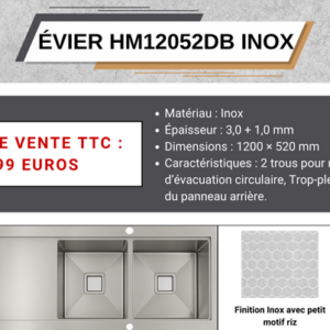 Evier inox / HM12052DB