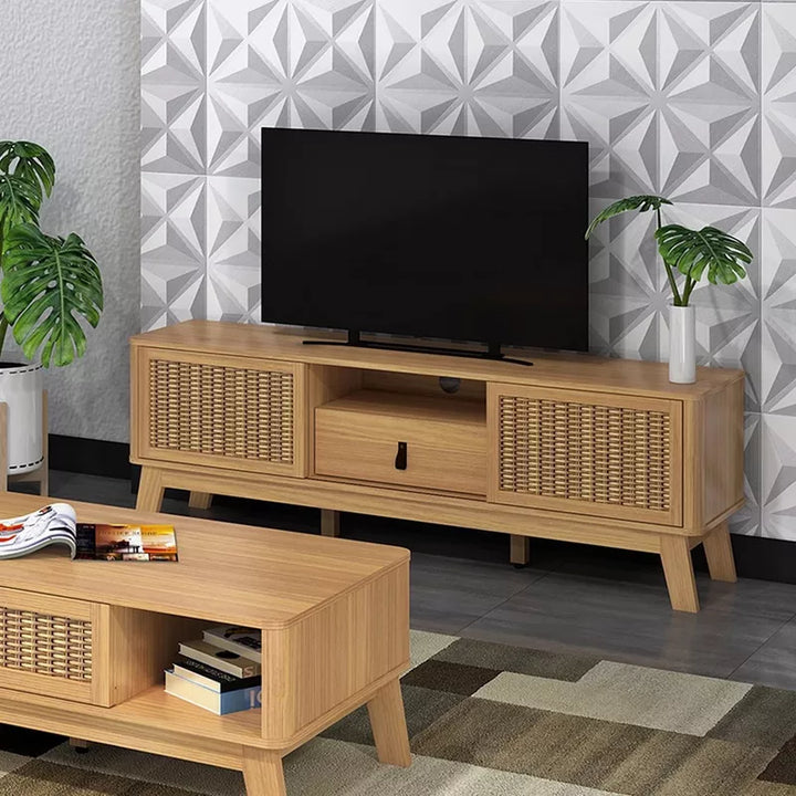 Meuble TV MALANG Fabriqué en indonésie Structure MDF de très bonne qualité 150 x 51 (h) x 40 (l) cm
