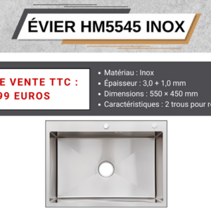 Evier inox/ HM5545SILVER