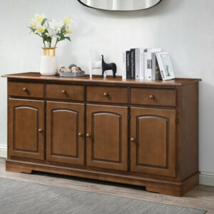 Buffet bois / GENEVIE4D Structure en BOIS HÉVÉA MASSIF et placage en bois coloris CK oak noyer foncé o Dimensions : 180x45xH94cm