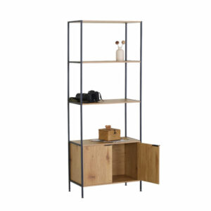 Bibliothèque / SF.VA.12750.0007 Étagère FLOOD 4S L70 x H180 cm 68 x 35 x 176 cm Matériaux : Panneaux de particules avec finition mélaminée Pieds : Méta