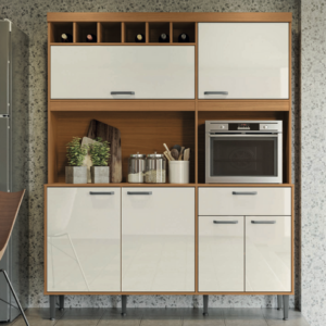 Buffet de cuisine DAKOTA / 904349 Tiroirs avec glissières télescopiques Porte basculante avec piston à gaz H: 2000mm L: 1600mm P: 410mm