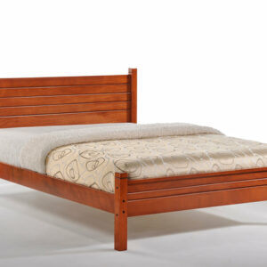 Lit 140x190cm en Bois d'Hévéa / Lala Structure du lit en BOIS D'HÉVÉA coloris dirty oak, lit vendu AVEC SOMMIER, SANS MATELAS. Dimensions : 149x197xH90cm