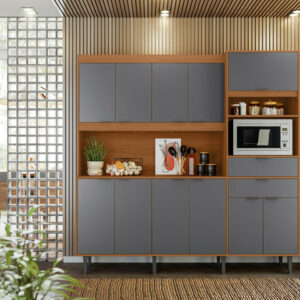 Buffet de cuisine BAHAMAS / 904350 Tiroirs avec glissières télescopiques Porte basculante avec piston à gaz H: 2000mm L: 2000mm P: 410mm