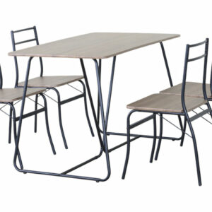 Table avec 4 chaises / DK.TC.13125.0001 Ensemble de salle à manger OPHRIZIO 1+4 Table : L 110 x l 70 x H 75 cm Chaise : L 41 x l 47 x H 81,5 cm Matériaux : MDF avec finition mélaminée Pieds : Métal