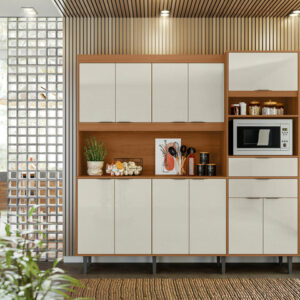 Buffet de cuisine BAHAMAS / 904351 Tiroirs avec glissières télescopiques Porte basculante avec piston à gaz H: 2000mm L: 2000mm P: 410mm