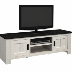 Meuble TV MICHIGAN MDF et panneaux de particules de première qualité ép. 15 et 18 mm - portes 18 mm - poignées en métal noir