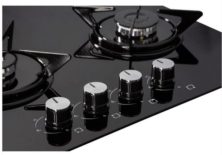 Plaque de Cuisson 4 Feux Inosense / C6-40BF 4 feux gaz Sécurité gaz Accessoires et grilles en fonte Allumage électrique Dessus verre trempé 8mm Largeur 60x52cm Encastrement : P49xL56cm Puissance des feux Brûleur rapide : 1x2200W Brûleur semi-rapide : 2x1650W Brûleur Auxiliaire : 1x1100W Garantie 2 ans – Image 3