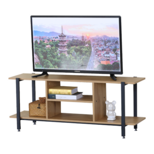 Meuble TV / SF.TV.12813.0007OAK Meuble TV CARACAS à 2 étagères 120 x 35 x 46 cm Matériaux : Panneaux de particules + finition mélaminée Pieds : Métal wild oak