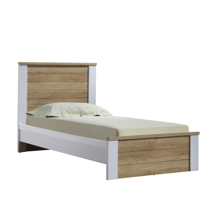 Lit 90x190 BIANCA / AF 4900 S Structure en panneau de particules recouvert de papier décor Lit 90x190cm vendu AVEC SOMMIER, SANS MATELAS.