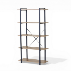 Bibliothèque / SF.VA.12813.0001OAK Étagère CARACAS 5S L80 x H150 cm L80 x l34 x H150 cm Matériaux : Panneaux de particules + finition mélaminée Pieds : Métal