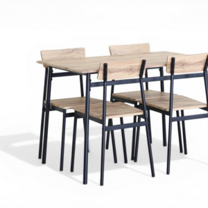 Table avec 4 chaises / DK.TC.13124.0001 Ensemble de salle à manger OPHRIZIO 1+4 Table : L 110 x l 70 x H 75 cm Chaise : L 41 x l 47 x H 81,5 cm Matériaux : MDF avec finition mélaminée Pieds : Métal