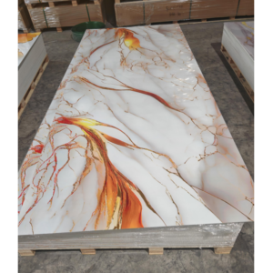 Panneau mural PVC / HH24923 Transformez votre espace avec nos panneaux PVC UV de qualité supérieure, conçus à la fois pour la fonctionnalité et le style. Mesurant 1,22 m sur 2,80 m de large et seulement 3 mm d'épaisseur, ces panneaux sont la solution parfaite pour une variété de projets de rénovation. Un panneau ne pesant qu'environ 9,25 kg, ils sont faciles à manipuler, ce qui en fait un jeu d'enfant pour les installations en solo.