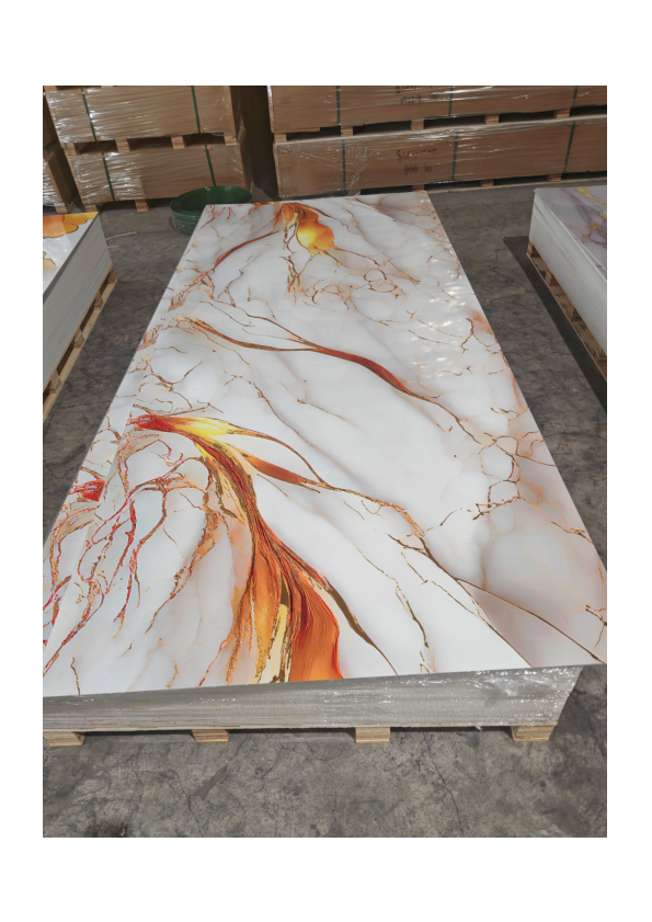 Panneau mural PVC / HH24923 Transformez votre espace avec nos panneaux PVC UV de qualité supérieure, conçus à la fois pour la fonctionnalité et le style. Mesurant 1,22 m sur 2,80 m de large et seulement 3 mm d'épaisseur, ces panneaux sont la solution parfaite pour une variété de projets de rénovation. Un panneau ne pesant qu'environ 9,25 kg, ils sont faciles à manipuler, ce qui en fait un jeu d'enfant pour les installations en solo.