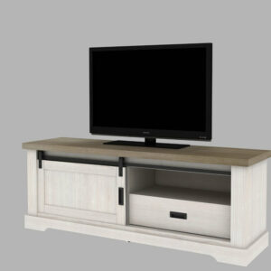 Meuble TV GEORGETOWN Fabriqué en Indonésie Structure MDF de très bonne qualité Hauteur 59,30 cm Profondeur 44,00 cm Largeur 160,00 cm