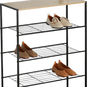 Meuble chaussure / SF.VA.12744.0001 Étagère à chaussures Twink 5 places L65 x H85 cm 63 x 30 x 83 cm Matériaux : Panneaux de particules avec finition mélaminée Pieds : Métal