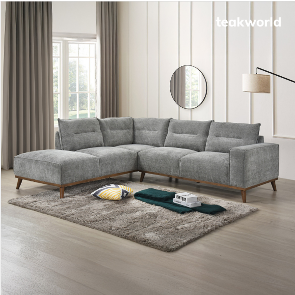 Canapé d'angle gris / F4137SS-STONE