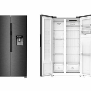 Réfrigérateur Américain 2 Portes InoSense / KDSBS-430WY 408L Distributeur d'eau Froid sec Espace réfrigérateur : 253L Espace congélateur : 155L Dimensions : 1775x830x580mm Garantie 2 ans Découvrez le réfrigérateur 2 portes Inosense un appareil alliant performance et élégance. Avec un volume total de 388 litres, il offre un espace généreux pour tous vos aliments. Le réfrigérateur, d'une capacité de 293 litres, est conçu pour garder vos produits frais, tandis que le congélateur de 95 litres vous permet de stocker des aliments surgelés en toute sécurité. Son éclairage LED vous offre une visibilité optimale, et le distributeur d'eau intégré vous procure un accès facile à une eau fraîche à tout moment. Le coloris Premium Dark inox ajoute une touche moderne et raffinée à votre cuisine. Avec ses dimensions, ce réfrigérateur s'intègre aisément dans n'importe quel espace. De plus, il est couvert par une garantie de 2 ans, vous assurant tranquillité d'esprit. Choisissez le réfrigérateur 2 portes Inosense pour une solution de rangement qui allie style et praticité !