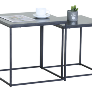 Table basse / SF.ET.12872.0001 Table d'appoint Gank L40 x H50 cm / L35 x H45 cm Grande : L40 x l40 x H50 cm Petite : L35 x l35 x H45 cm Matériaux : MDF avec finition mélaminée Pieds : Métal