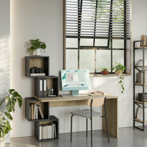 BUREAU CUBIK 4N CHÊNE/SILKY NOIR / 17232 153 x 60 x 143 cm