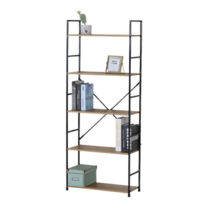 Bibliothèque / SF.VA.12758.0032 Étagère BARST 5S L60 x H145 cm 58,6 x 23,5 x 144 cm Matériaux : Panneaux de particules + finition mélaminée Pieds : Métal