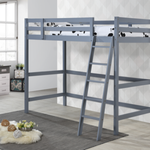 Lit mezzanine 90x190 / SARSAR Structure du lit en BOIS D'HÉVÉA , lit vendu AVEC SOMMIER, SANS MATELAS. Dimensions : 176.0 H x 98.0 W x 201.0 D cm