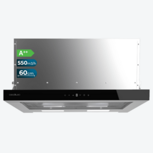 Hotte aspirante télescopique / 2863 Hotte aspirante télescopique Flux TLT 605500 Glass White A++ de 60 cm de large, finition de la façade en verre blanc, puissance d'aspiration 550 m3/h, Moteur 70 W, Classe A++, commande tactile, filtre à charbon et Hand Movement Control. Grande taille : cette hotte aspirante a une largeur de 60 cm, la taille idéale pour un fonctionnement optimal. Finition en verre noir : hotte aspirante avec finition en verre noir, pour un design élégant. Puissance d'aspiration de 550 m3/h : oubliez la fumée grâce à sa puissance d'aspiration élevée de 550 m3/h. Puissance pour tout aspirer : la puissance de son moteur de 70 W est idéale pour aspirer toutes les fumées et vapeurs dans votre cuisine. Économisez à chaque utilisation : grâce à son étiquette énergétique de classe A++, vous économiserez tous le jours. Contrôle tactile : sélectionnez de manière pratique et précise les fonctions de la hotte aspirante. Choisissez la puissance qui vous convient : cette hotte offre 3 niveaux de puissance pour s'adapter à vos besoins et une fonction Booster qui accélère l'intensité d'aspiration. Elle absorbe efficacement les fumées et les vapeurs. Moteur avec 70 W de puissance. Hotte télescopique : elle s'intègre parfaitement aux meubles de votre cuisine sans en altérer le design. Pas de mauvaises odeurs : elle est équipée de deux filtres à charbon de Ø176, idéaux pour éliminer les mauvaises odeurs et la fumée. Protégez-vous des graisses : la hotte contient un filtre à graisses en aluminium à 5 couches. Éclairage LED : lumières LED qui indiquent son fonctionnement.