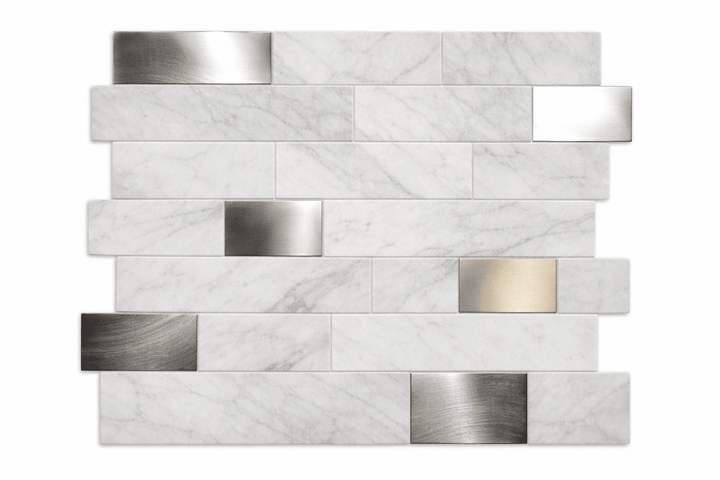 Mosaïque adhésive / MOS-JS-037-1 Dimension pour 1 feuille: 305'305'3 mm Apportez une touche moderne à vos murs avec ces carreaux autocollants au design 3D élégant. Effet pierre réaliste Design en forme irrégulière avec texture brillante effet marbre Apporte un look raffiné aux cuisines et salles de bains Facile à installer Dos autocollant : se pose directement sur les surfaces lisses et sèches Aucune colle ni outil nécessaire Polyvalent Parfait pour crédence de cuisine, murs de douche, plans de travail Convient également à la décoration de meubles Résistant et facile à nettoyer Matériaux durables, imperméables et anti-moisissure Se nettoie facilement avec un chiffon humide