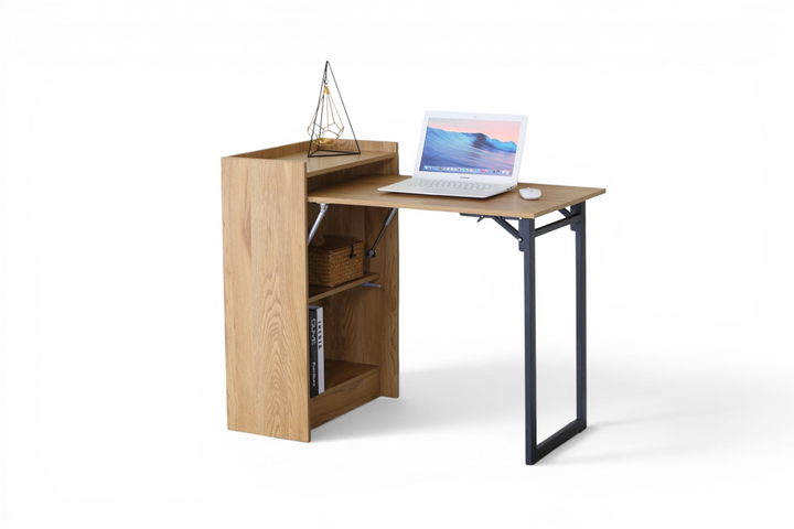 Bureau / HO.DE.12746.0001 Bureau HITBOX 102 x 58 x 85,5 cm Matériaux : MDF avec finition mélaminée Pieds : Métal avec revêtement en poudre Fonction : Bureau pliant