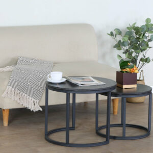 Table basse / SF.CT.12812.0001 Table basse NANCYFUL Grande : L 53 x l 53 x H 47 cm Petite : L 37 x l 37 x H 43 cm Matériau : Plateau céramique 9 mm Pieds : Métal