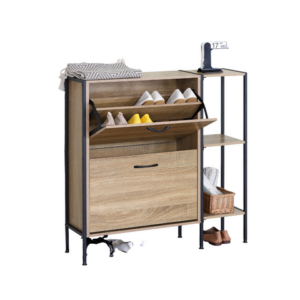 Meuble chaussure / SF.VA.12750.0021 Armoire à chaussures FLOOD 2S L90*H90cm L88*W24*H89cm Matériaux : Panneaux de particules + finition mélaminée Pied métal