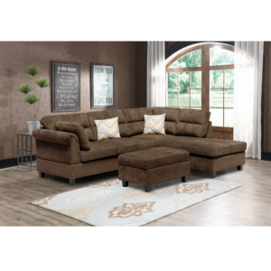 Canape d'angles avec ottoman marron / KM107BROWN