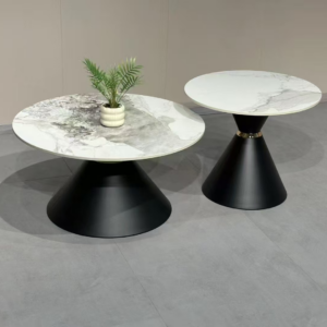 Lot de 2 tables basses gigognes – 70×70×47 cm et 50×50×44 cm