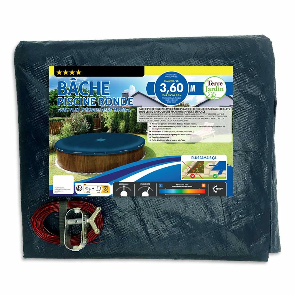 Bâche de piscine ronde 140 g/m² – Image 3
