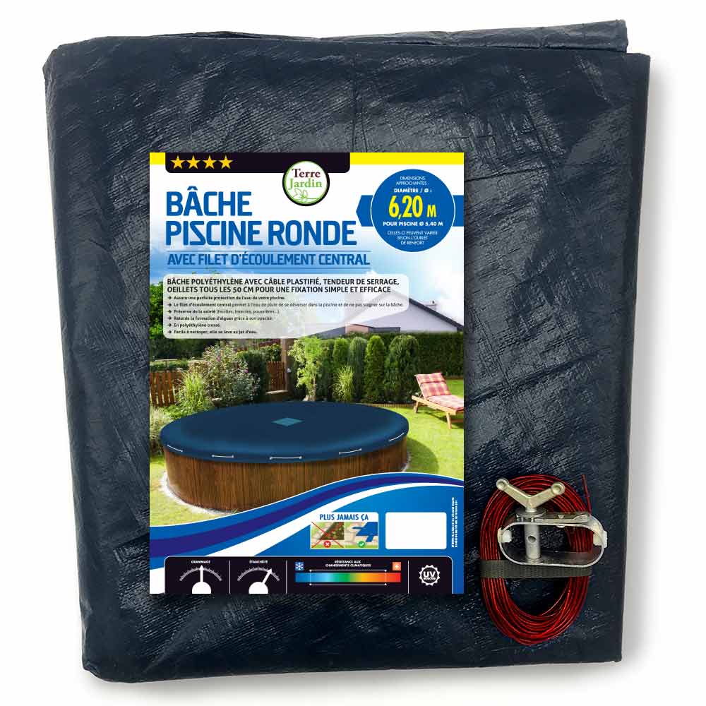Bâche de piscine ronde 140 g/m² – Image 9