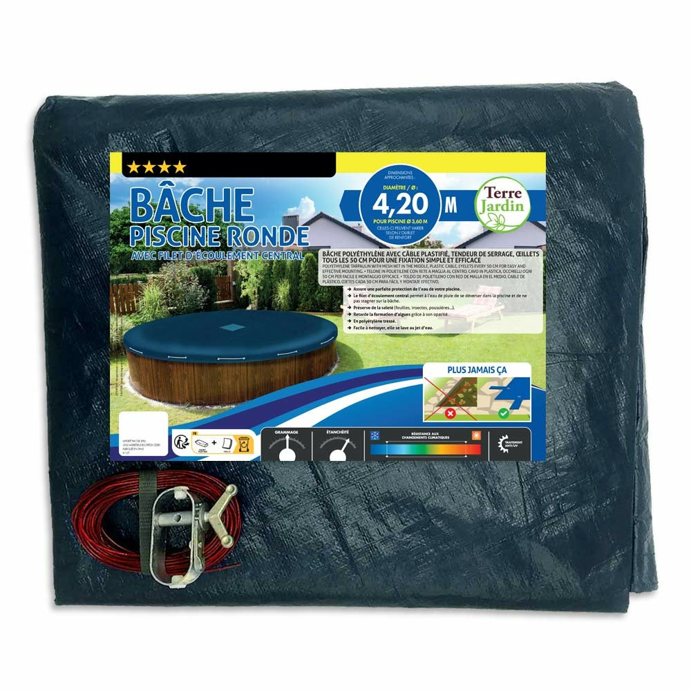 Bâche de piscine ronde 140 g/m² – Image 4