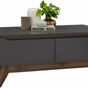 Table basse 2 tiroirs noire