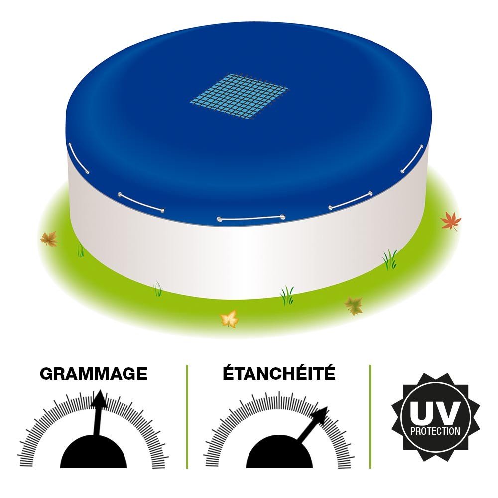 Bâche de piscine ronde 140 g/m²