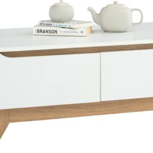 Table basse 2 tiroirs – Coloris blanc